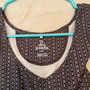 Prana Navy and White Geometric Dress